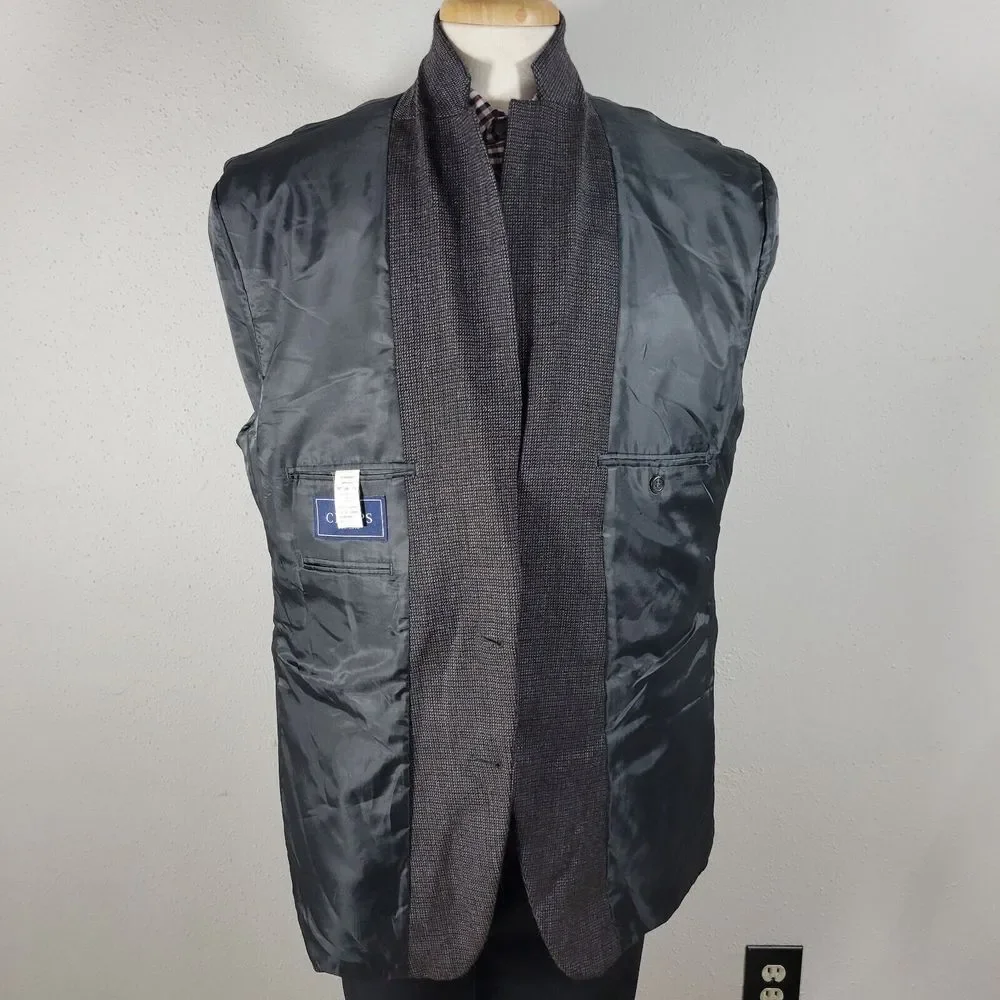 Chaps Men's Tweed Sport‎ Coat Blazer Two Button Brown Wool Size 46L